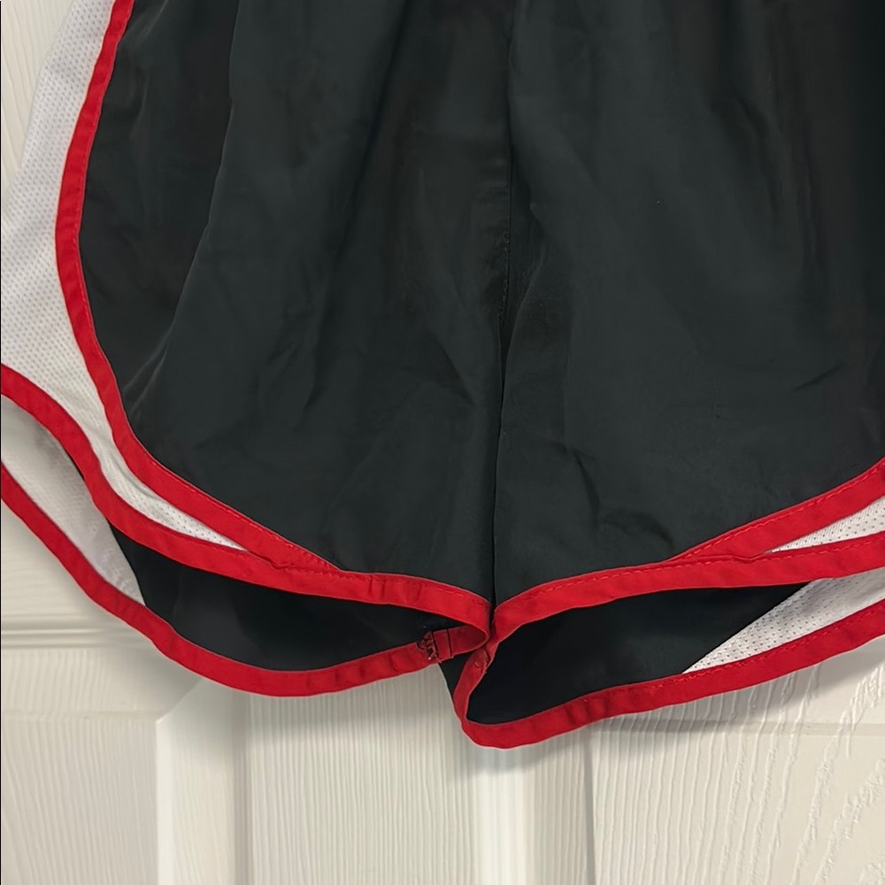 Nike Women's Black Shorts with Red and White Accents - Picture 7 of 14